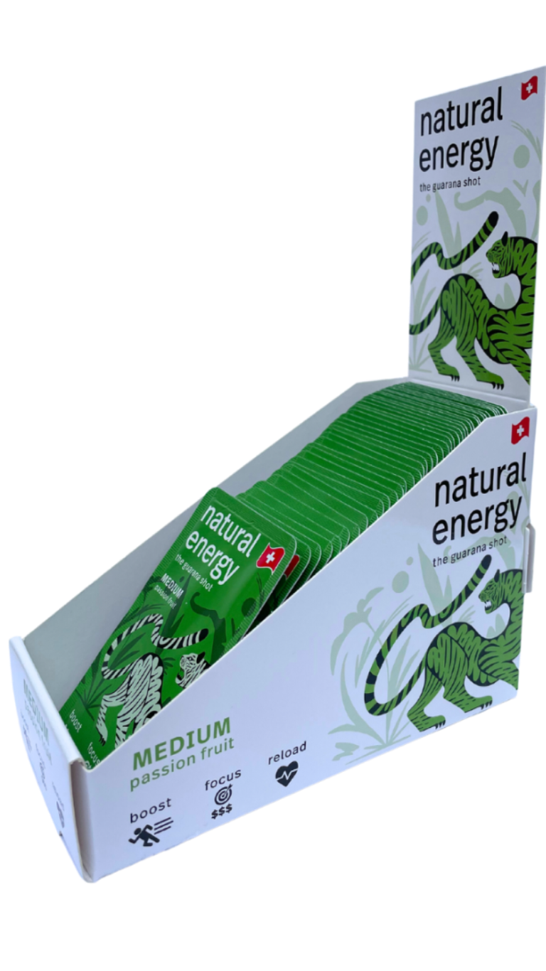 Guarana Shots 50 Passionfruit Medium Tray buy from natural energy today