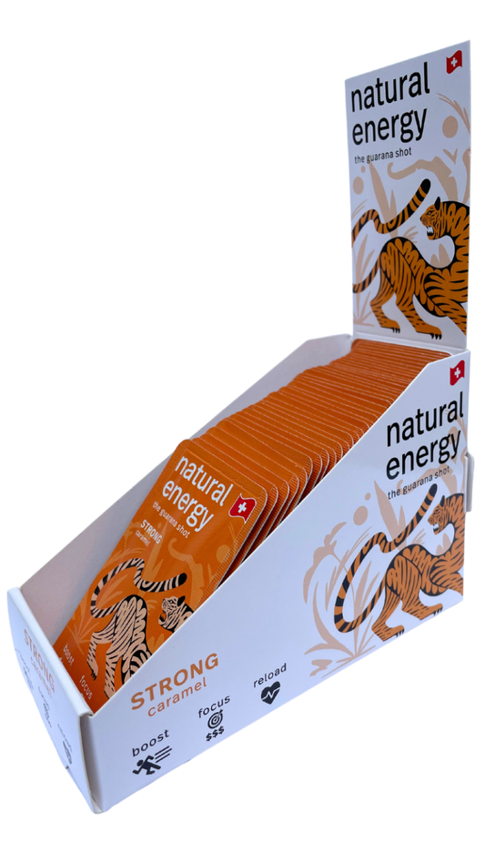 Guarana Shots 50 Caramel Strong Tray buy from natural energy today