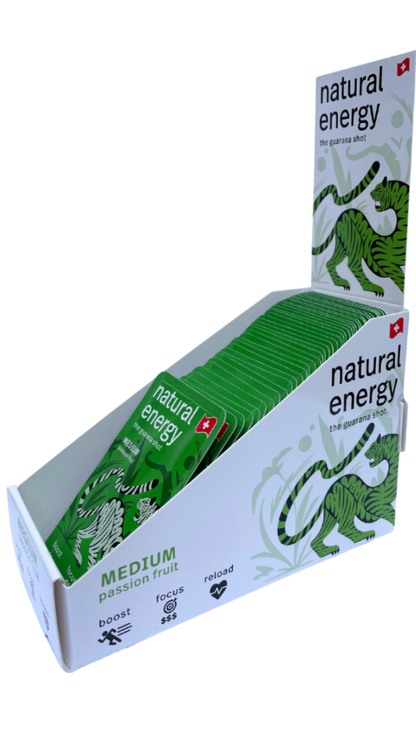 Guarana Shots 50 Passionfruit Medium Tray buy from natural energy today