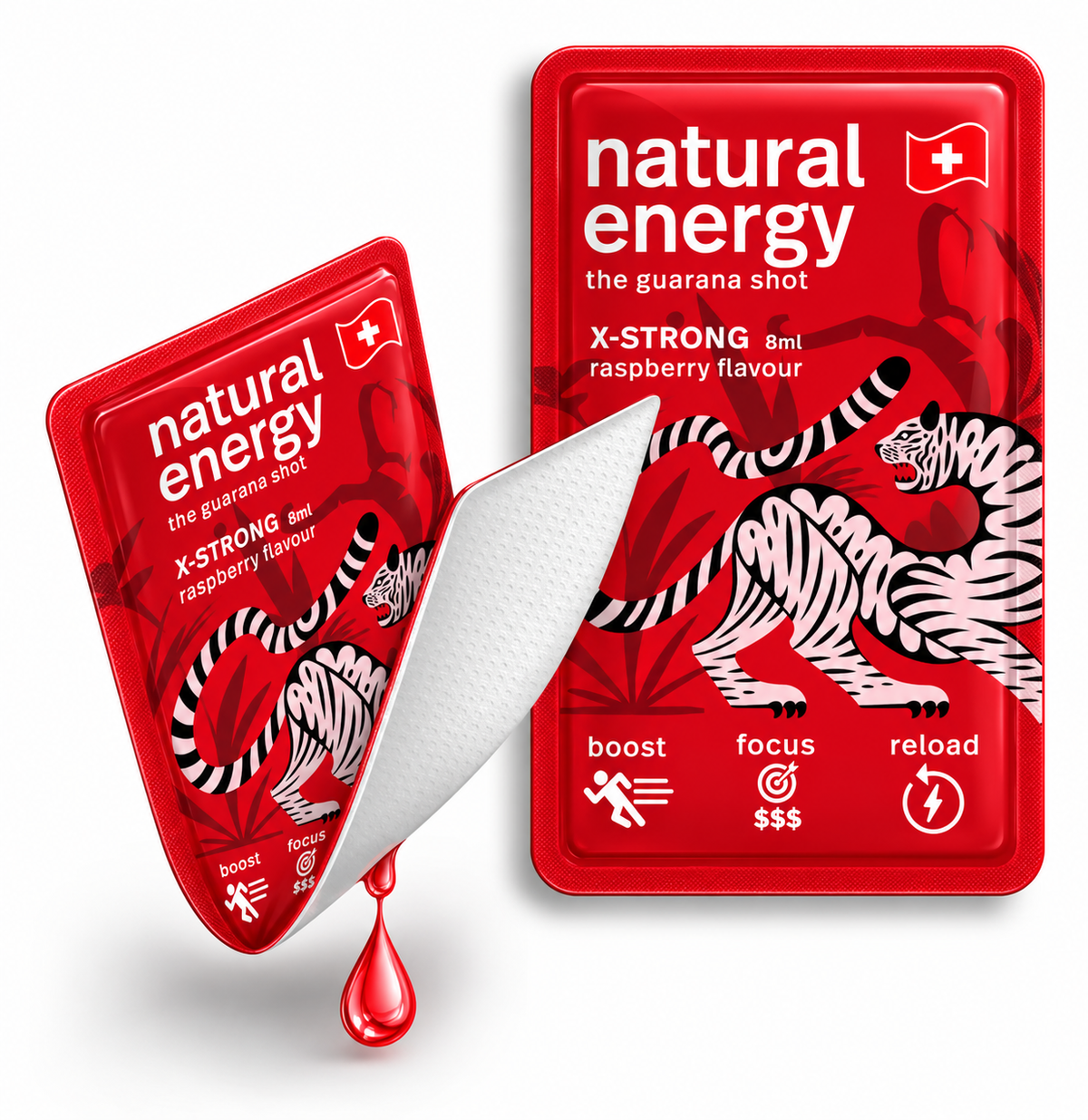 Natural Energy MEDIUM Passionfruit guarana shot sachet