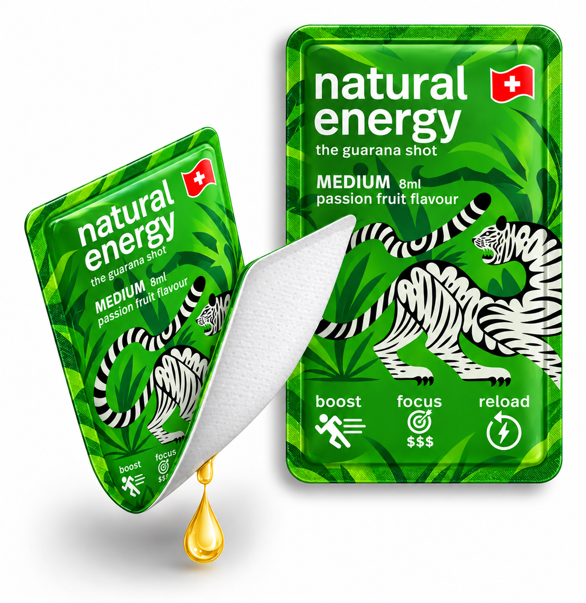 Natural Energy STRONG Caramel guarana shot sachet