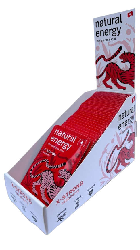 Ultimate Endurance Shot | Raspberry Box of 50 (X-STRONG) Raspberry_Tray_X-Strong_50s_NET Natural Energy Today