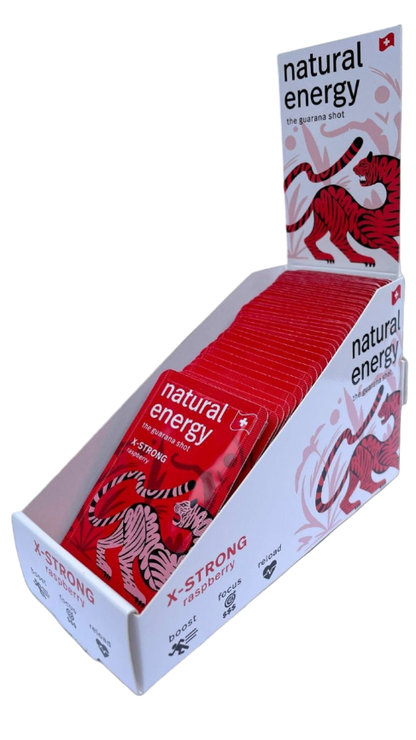 Ultimate Endurance Shot | Raspberry Box of 50 (X-STRONG) Raspberry_Tray_X-Strong_50s_NET Natural Energy Today