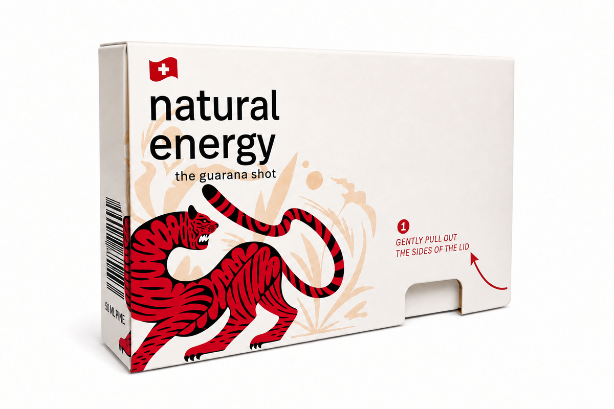 Ultimate Endurance Shot | Raspberry (X-STRONG) box-with-the-original-tiger-recoloured-red-and-black Natural Energy Today